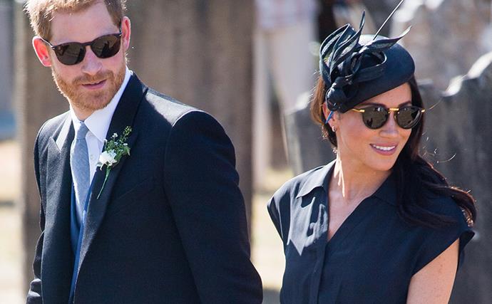 Duchess Meghan was in good spirits as she attended a wedding with Prince Harry on her 37th birthday