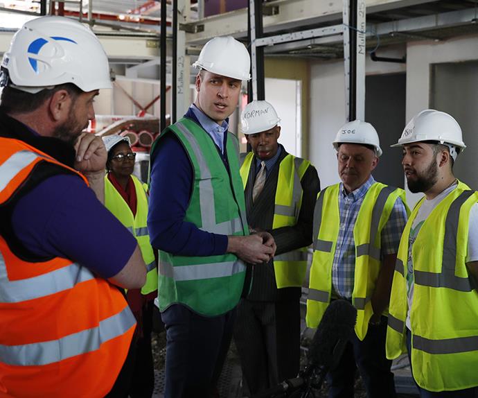Prince William gets on the tools to help with Grenfell Tower renovations