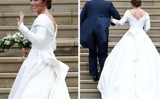 The beautiful wedding dress and tiara Princess Eugenie wore for her royal wedding