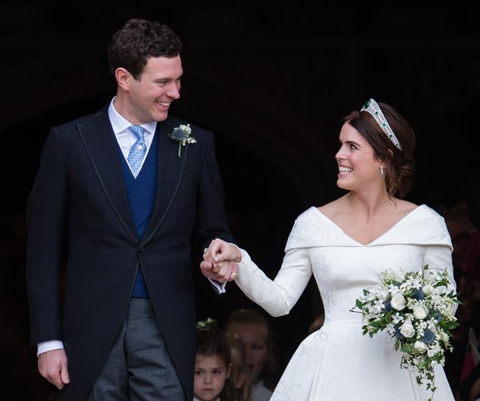 In October 2018, Princess Eugenie and [Jack Brooksbank](https://www.nowtolove.com.au/royals/british-royal-family/jack-brooksbank-19931|target="_blank") became husband and wife at St George's Chapel, Windsor.