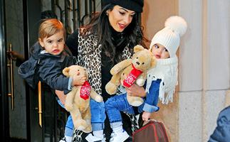 Amal Clooney steps out with twins Ella and Alexander, and they're George's mini-mes!