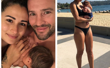 Kris Smith's baby mama Sarah Boulazeris shows off incredible post-baby body