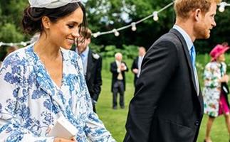 NEW: Unseen photo of Meghan and Harry at a friend's wedding emerges - see her stunning dress!