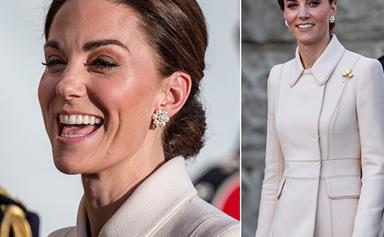 Duchess Catherine steps out in heavenly cream coat as she ticks off a royal first moment