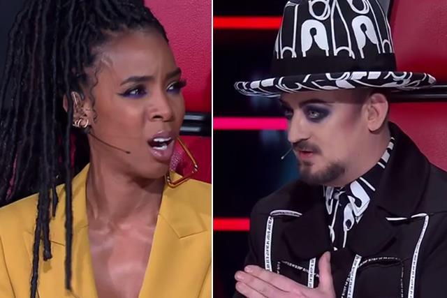 Boy George and Kelly Rowland's fight on The Voice was so wild that Delta Goodrem had to step in