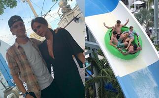 The Beckham family are joined by Eva Longoria on their latest Miami holiday