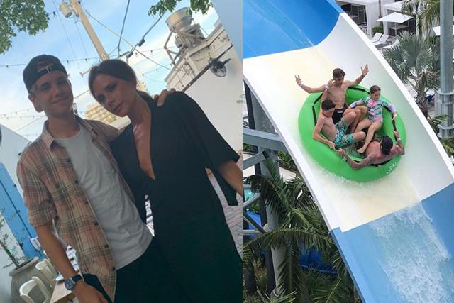 The Beckham family are joined by Eva Longoria on their latest Miami holiday