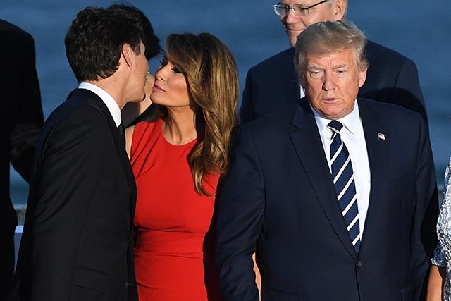 Twitter is losing it over this trending picture of Melania Trump and Justin Trudeau