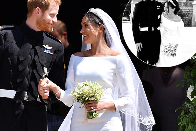 Prince Harry and Duchess Meghan share unseen wedding picture to mark their engagement anniversary