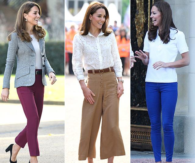 From wide-legged glory days to skinny jean dreams - Kate Middleton's best style moments in pants