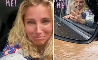 The great escape! Incredible moment Elsa Pataky flees flood waters through her car window
