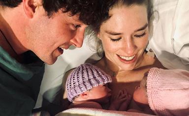 "You are both so beautiful": Purple Wiggle Lachy Gillespie welcomes surprise twin baby girls with fiancée Dana Stephensen