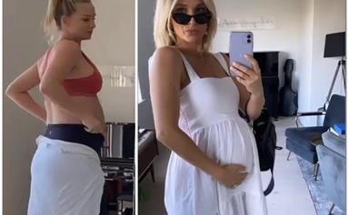 Anna Heinrich gives fans an insight into the glamorous... and the not-so-glamorous side of pregnancy as her due date nears