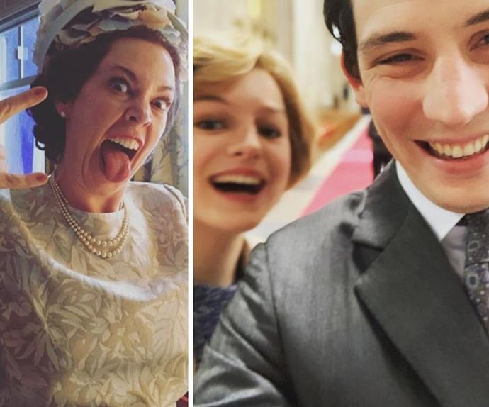 One is most amused! These incredible behind-the-scenes photos from season 4 of The Crown will make you do a double-take