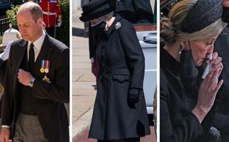 Royals crying Prince Philip funeral