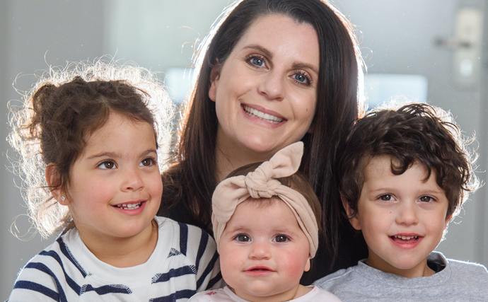 Adriana Condello pictured with her three children
