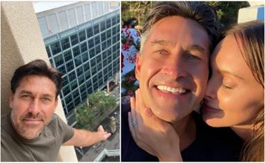 Jamie Durie managed to have a date with his heavily pregnant fiancee while in quarantine