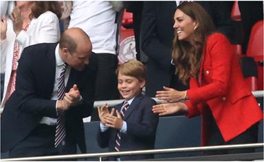 Seven-year-old Prince George just showed up to the soccer in a mini matching suit to his dad, Prince William - let that sink in