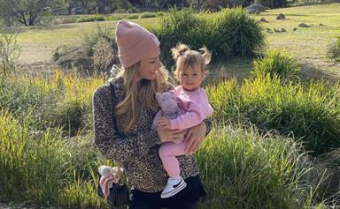 Cuteness overload! Jennifer Hawkins shares the precious moment her daughter Frankie bonded with her unborn brother