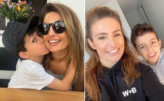 They grow up so fast! Ada Nicodemou lovingly dotes on her son Johnas as they celebrate his big milestone