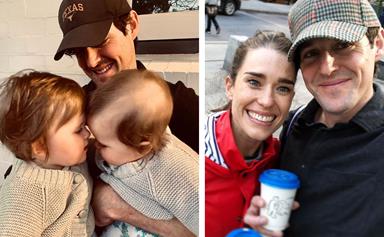 Ringing in one... twice! Purple Wiggle Lachy Gillespie and fiancee Dana Stephenson's twin daughters turn one