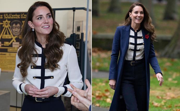 Catherine, Duchess of Cambridge opens not one but two galleries at the Imperial War Museum whilst rocking her signature elegant style