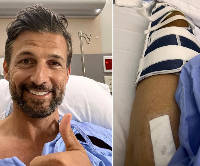 Tim Robards hospitalised after suffering a life changing injury while working out on a footy field