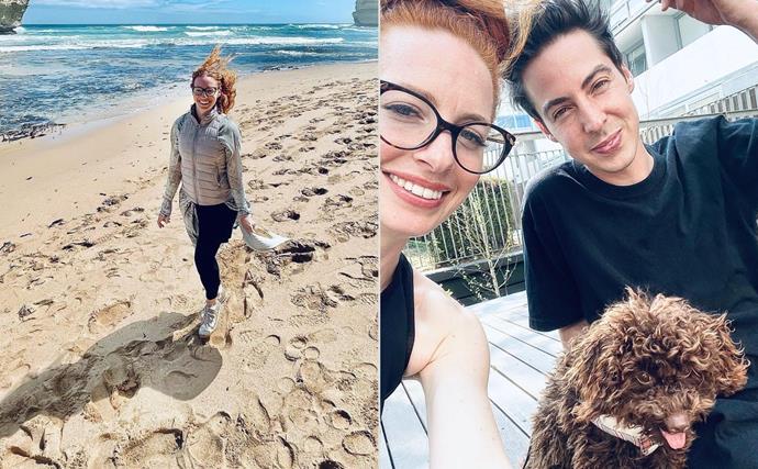 Emma Watkins enjoys life after the Wiggles by exploring the Great Ocean Road with her fiancé Oliver Brian