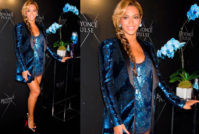 Beyonce at the launch for her perfume Pulse.
