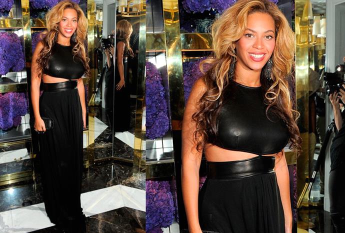 Beyonce at the Tory Burch Madison Avenue Flagship Opening.