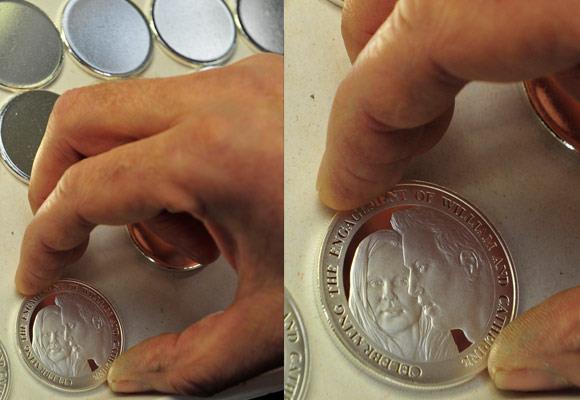 An official royal wedding £5 coin is being produced at the Royal Mint, in Cardiff.