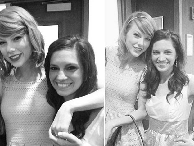 Taylor Swift super fan, Gena Garbrielle, was all smiles when her idol rocked up to her party.