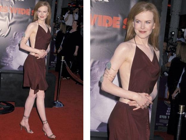 At her 'Eyes Wide Shut' Premiere, Nicole wore two piece velvet red ensemble.