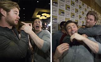 Chris Hemsworth battles Chris Evans at Comic Con