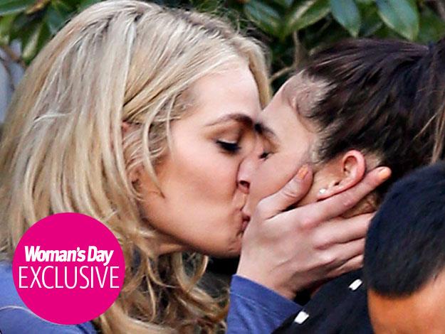 Jess Marais heated things up on the set of Love Child last week when she locked lips in a girl-on-girl kiss with a make-up artist.