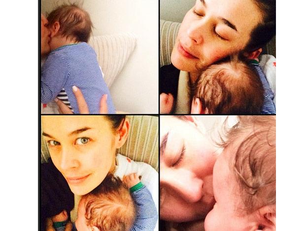 The gorgeous new mum told her instagram followers she named her precious little man, River, after her parents.