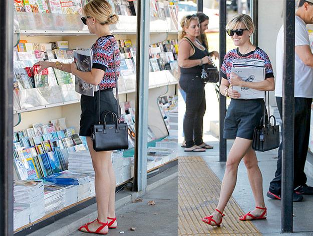 Reese was recently spotted picking up some home and garden magazines in Beverly Hills.