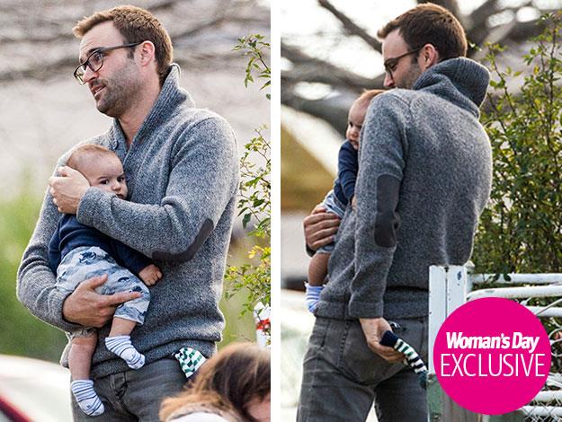 The former Offspring star Matt Le Nevez showed off his 4-month-old son Levi in Tasmania with partner Michelle Smith.