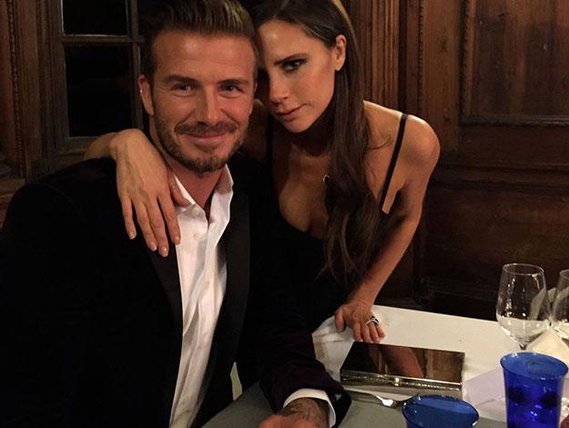 Victoria Beckham posted this super cute snap of her and David together at the dinner to launch his new liquor line - Haig Club whisky.