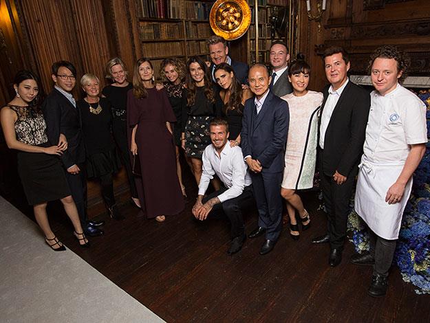 Friends of the Beckhams, including manager Simon Fuller and the celebrity chefs all gathered to toast the launch of David's new line.