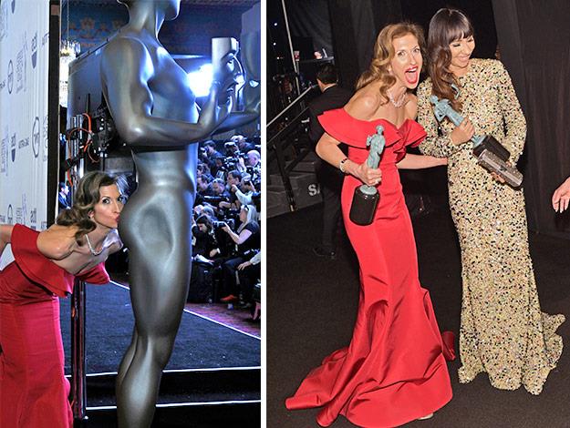Orange Is the New Black star Alysia Reiner got cheeky at the awards before posing up next to her costar Jackie Cruz.