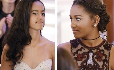 Malia and Sasha Obama stun at their first official state dinner
