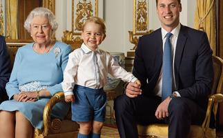 Prince George Prince William Queen Elizabeth II