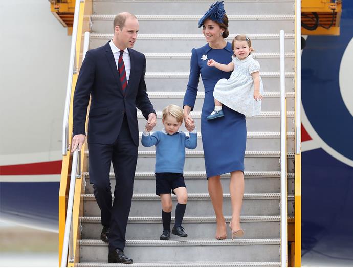 The mother-of-two wore a royal blue dress by one of her favourite designers, Jenny Packham.