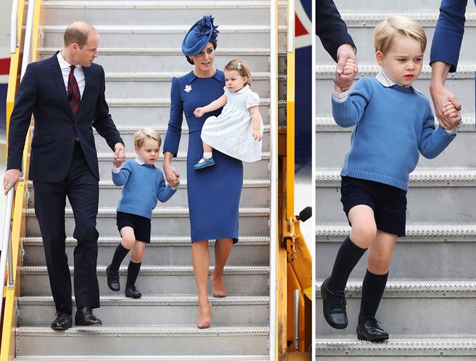 Prince George's [retro outfit won hearts around the world.](http://www.womansday.com.au/royals/royal-style/prince-george-and-princess-charlottes-canada-style-16625|target="_blank")