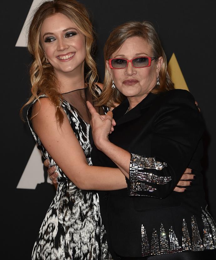 Billie Lourd (L) has previously spoken of her mum Carrie (R), saying: "I'm always proud of my mother."