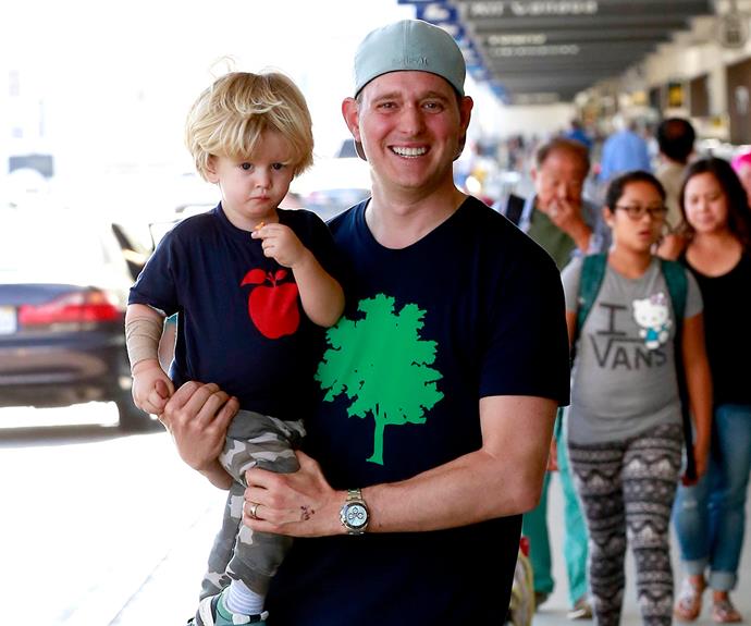 Michael Bublé is pictured with his darling son, Noah.