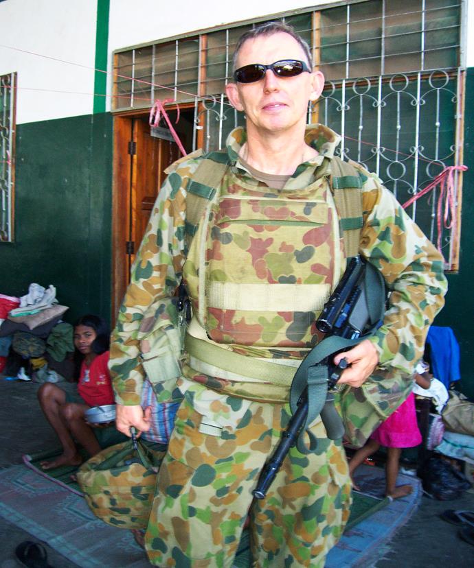 Malcolm McGregor in uniform while serving in East Timor.