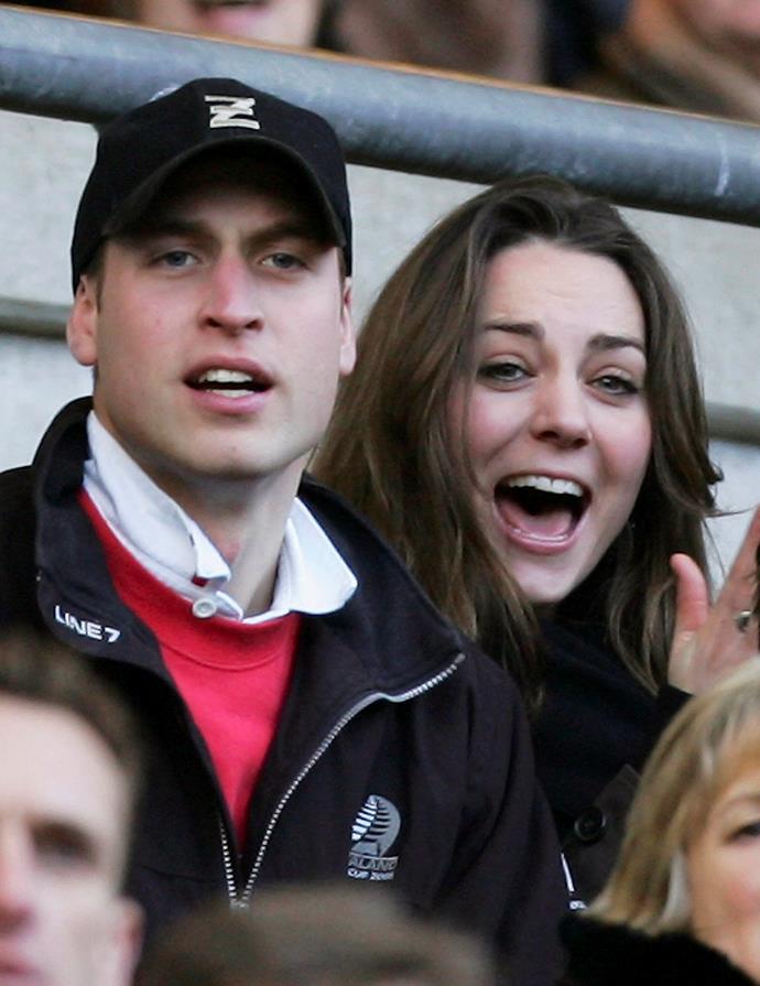 Kate and William also love watching sport. Whether it's seats at Wimbledon or watching rugby as the couple are here in 2007.