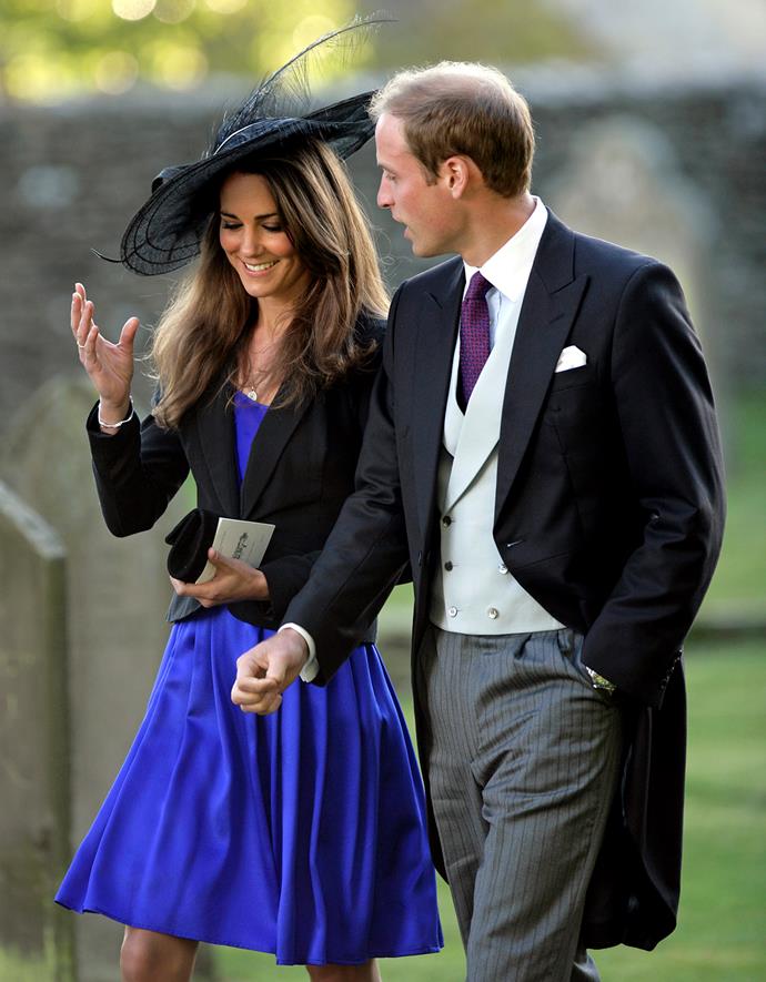 Kate and William attending a wedding in October 2010.
